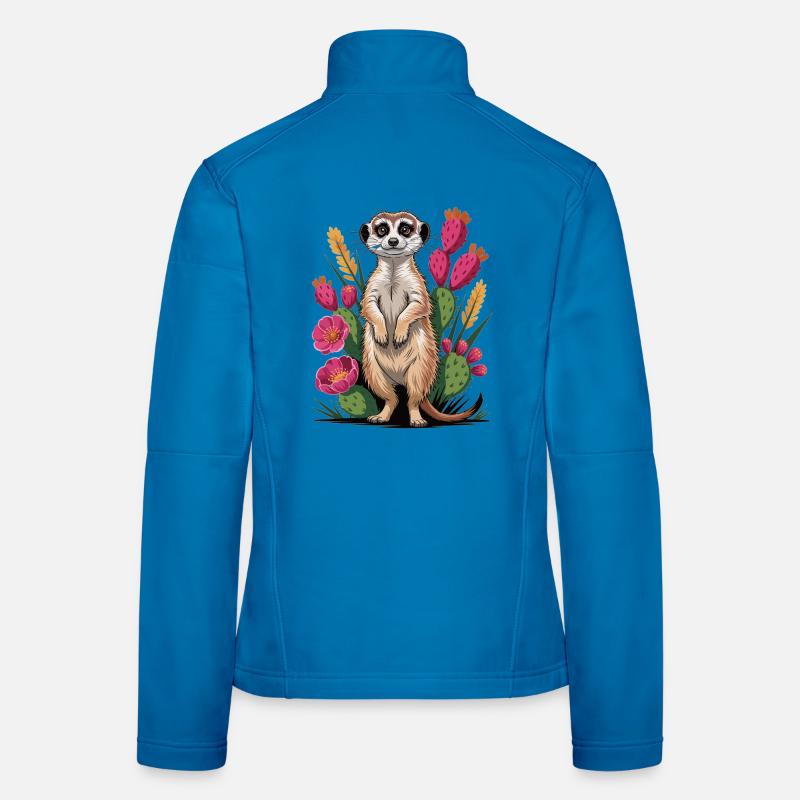 Cute meerkat between cacti Women's Softshell Jacket