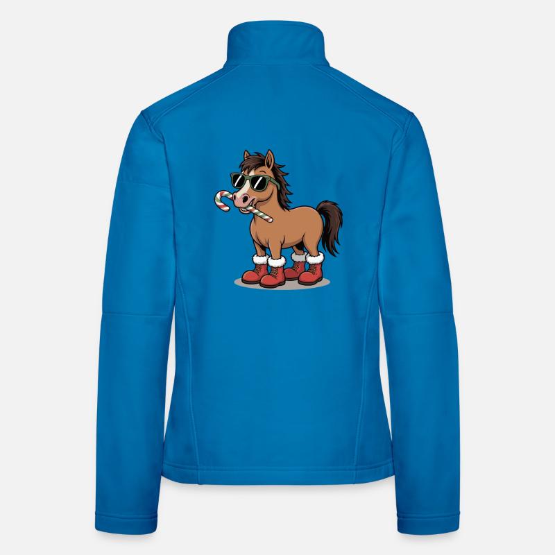 Cheval d’hiver dans le style canne d’orge Veste en tissu softshell Femme