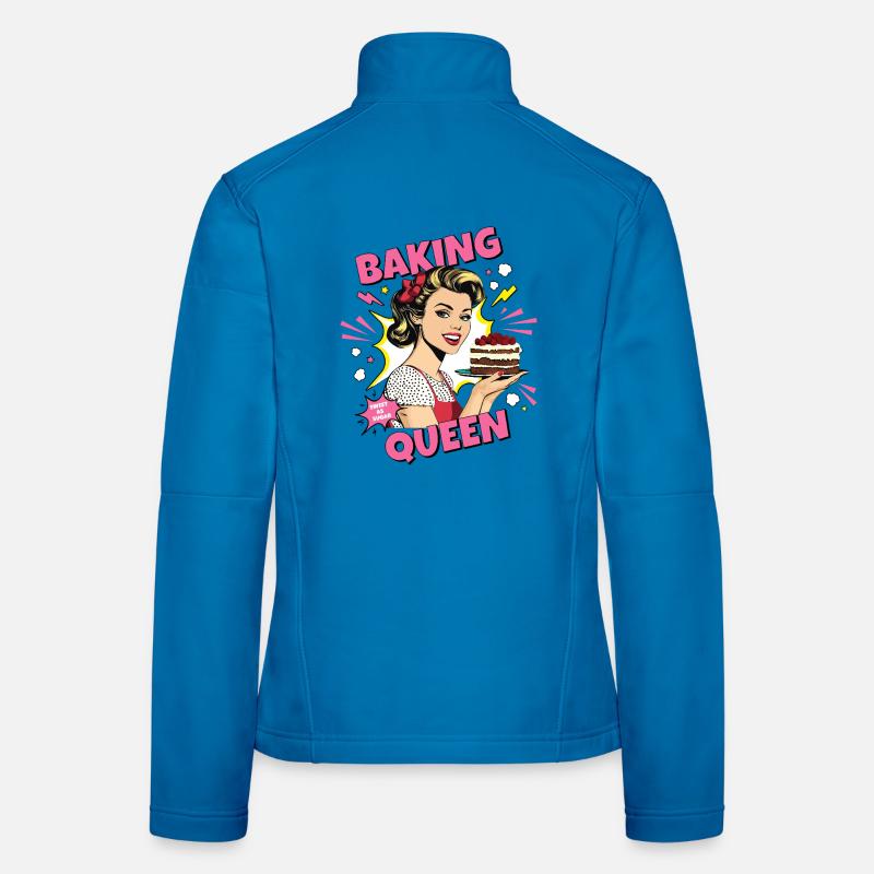 Cuisson Gâteau Cuisson Reine Cuisson Fée Boulanger Pop Art Veste en tissu softshell Femme