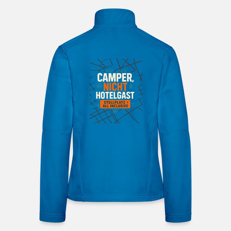 Camper not hotel guest, pitch fan - Women's Softshell Jacket - light blue