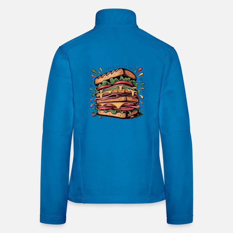 Burger Pop Art Explosion Veste en tissu softshell Femme