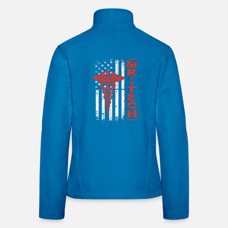 Rote MedTech Caduceus Flagge Frauen Softshelljacke