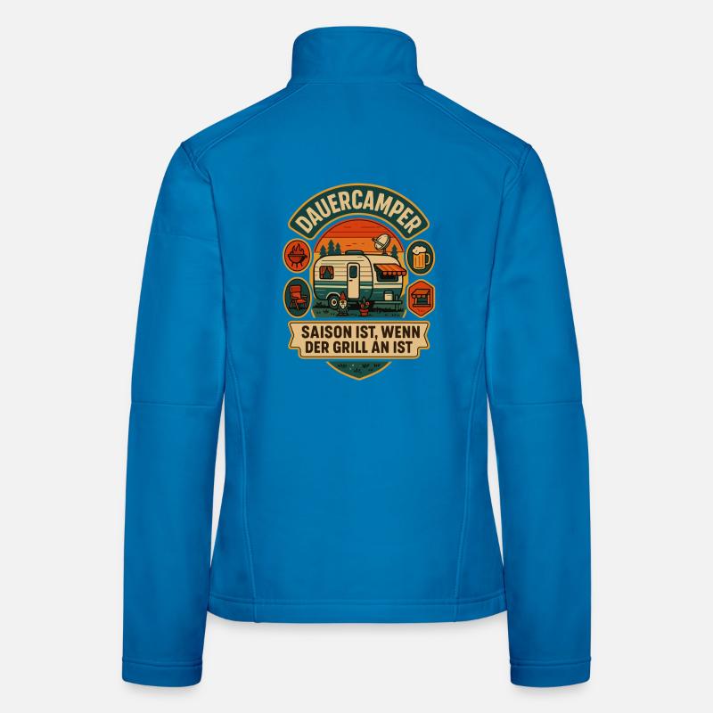 Long-term camper barbecue saying camping, gift idea Women's Softshell Jacket