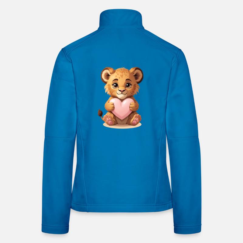 Cuddly lion cub with heart Women's Softshell Jacket