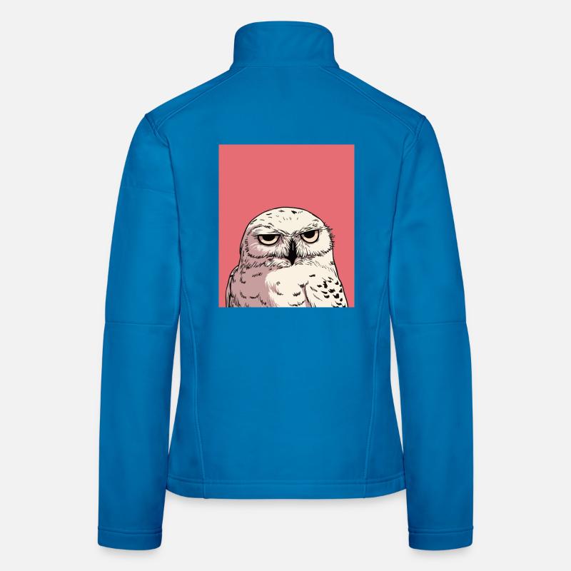 Grumpy Owl Illustration – Judgmental Animal Art De Women's Softshell Jacket