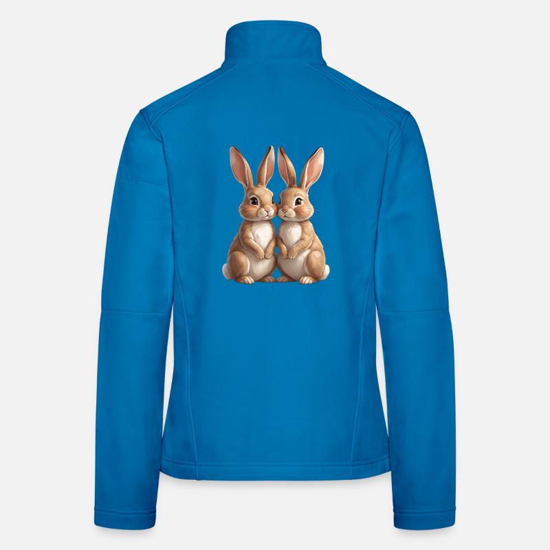 Rabbit Duo Cuddle Picture Women's Softshell Jacket