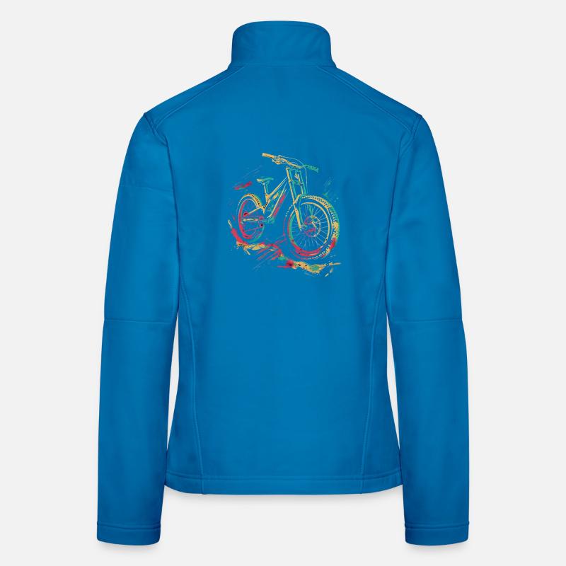 Mountainbiking Retro Frauen Softshelljacke
