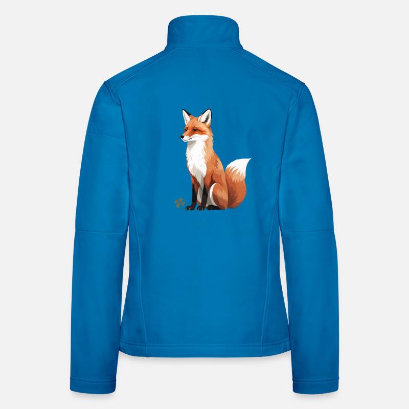 Sitting fox with shamrock Women's Softshell Jacket