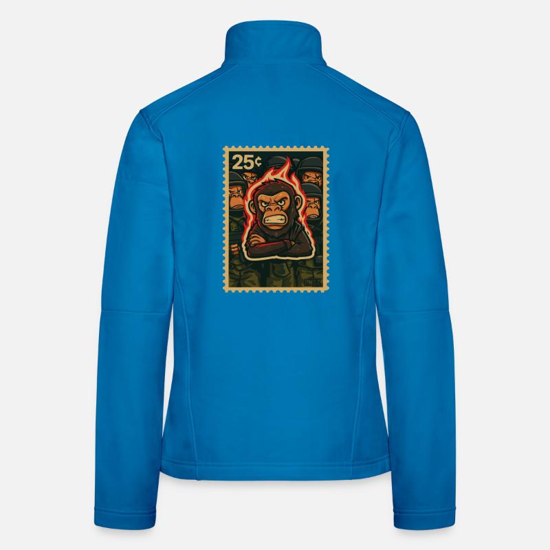 Feuer und Affe Protest Frauen Softshelljacke