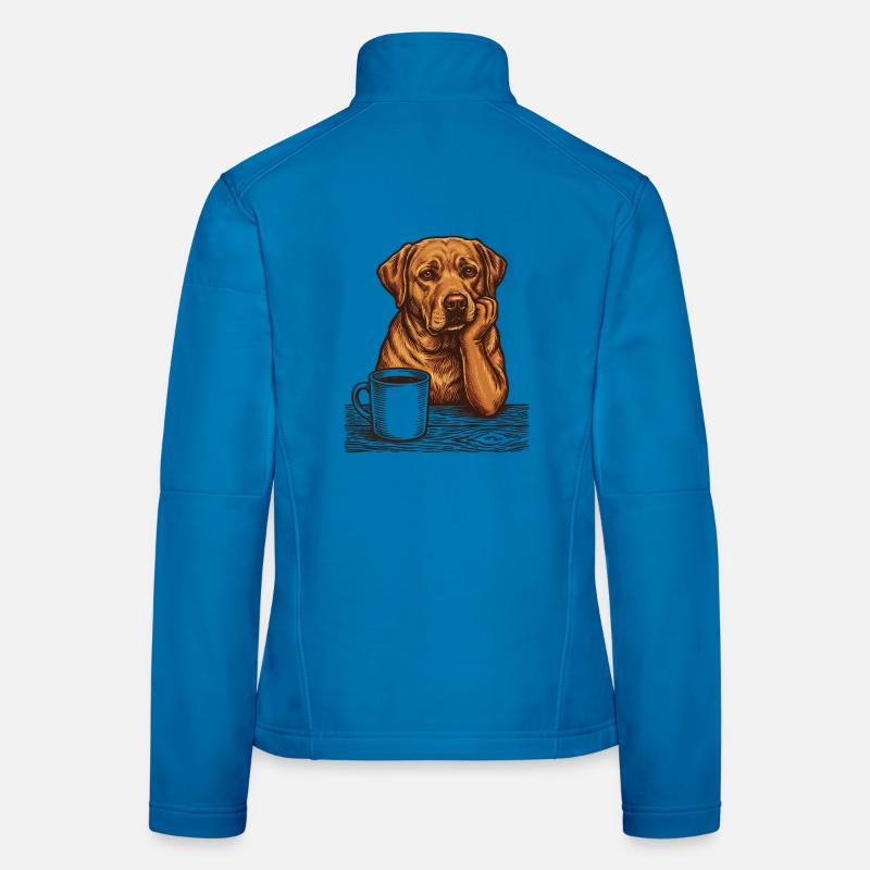 Echter Foxred Labrador Kaffee Morgenmuffel - Frauen Softshelljacke - Lichtblau