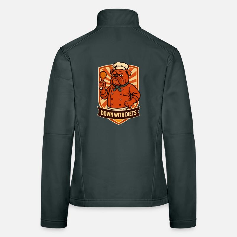 No-Diet Cook Bulldog Women's Softshell Jacket