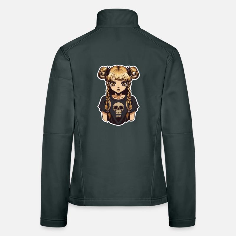 Skull Braid Goth Girl Tee Women's Softshell Jacket