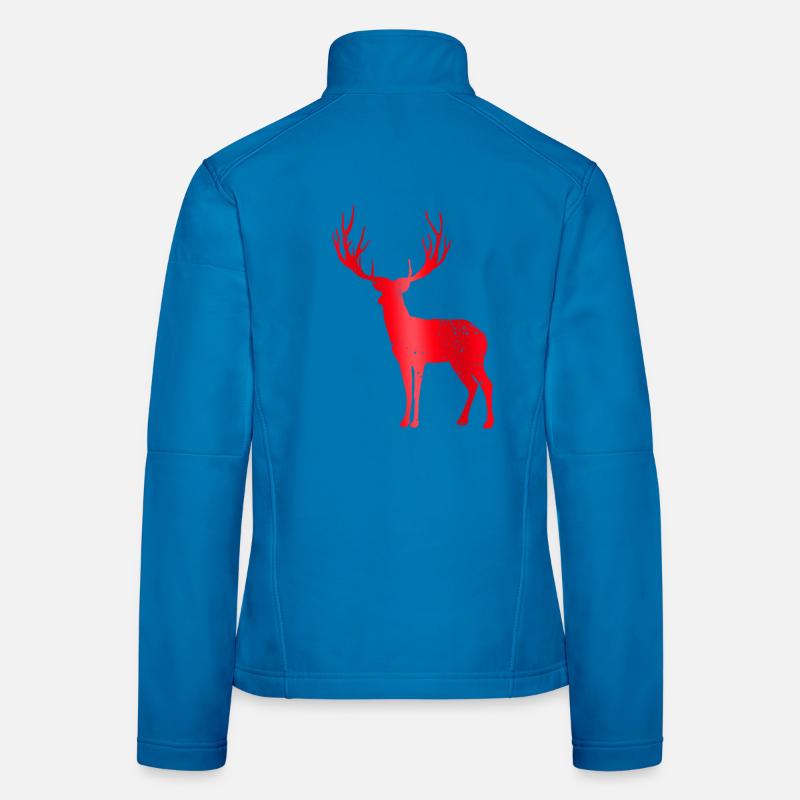 Hirsch mit Geweih Vintage Hirschgeweih Design Frauen Softshelljacke