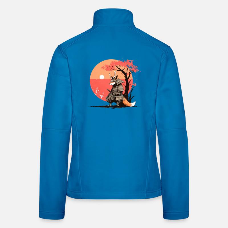 Le renard samouraï au coucher du soleil Veste en tissu softshell Femme