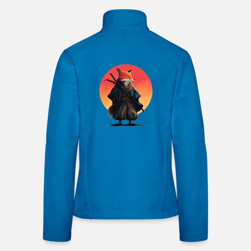Fox Samurai au coucher du soleil Veste en tissu softshell Femme