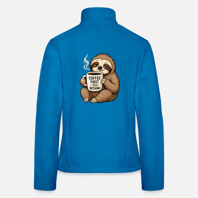 Coffee first, then nothing – sloth Women's Softshell Jacket