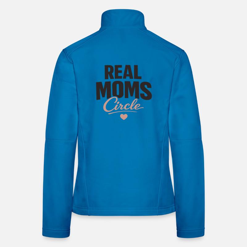 Typographie de Real Moms Circle pour mamans fortes Veste en tissu softshell Femme