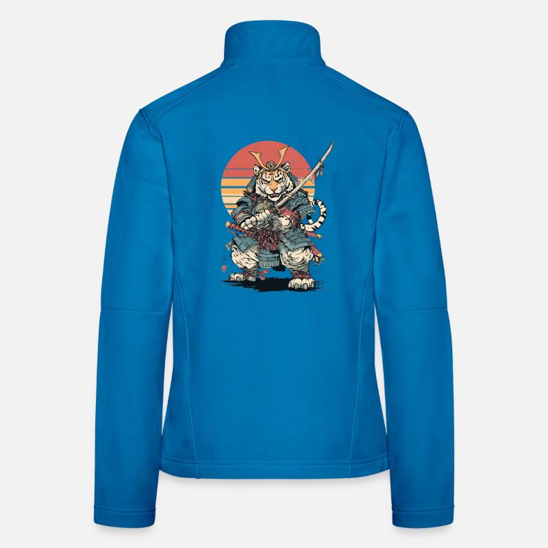 Tiger Samurai in Armor at Sunset Women's Softshell Jacket