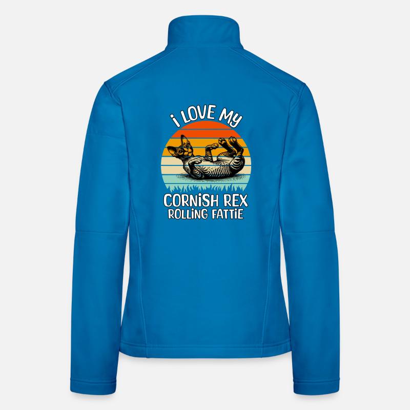 Drôle de Cornish Rex Cat Veste en tissu softshell Femme