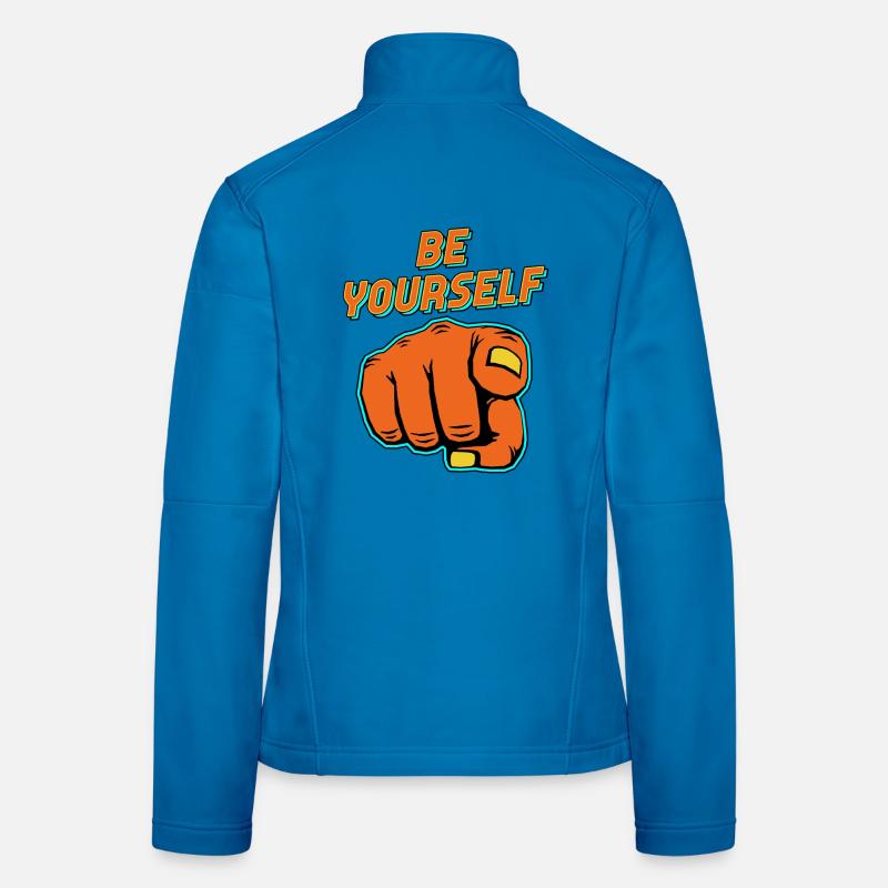Be Yourself Pointing Hand Pop Art Quote Women's Softshell Jacket