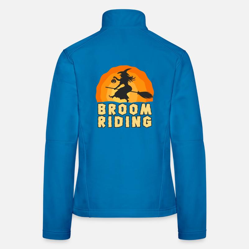 Broom Riding Witch – Halloween Witch Fun Women's Softshell Jacket