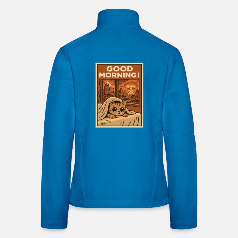 Good Morning: Apocalyptic Kitten Women's Softshell Jacket