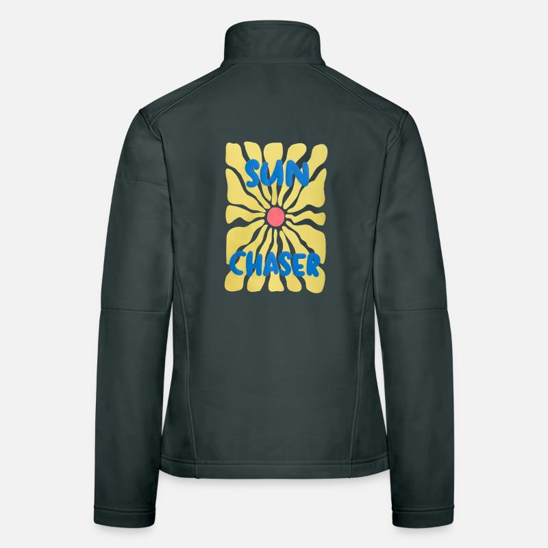 Sun Chaser – Design Rétro Fleur de Soleil Frauen Softshelljacke