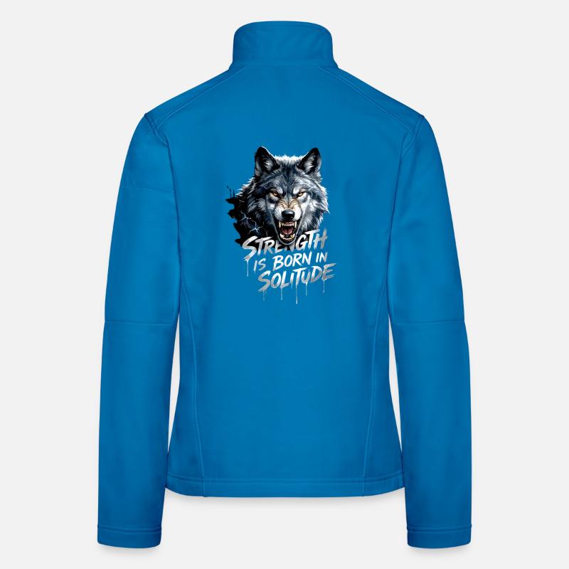 La force du loup naît dans la solitude Veste en tissu softshell Femme