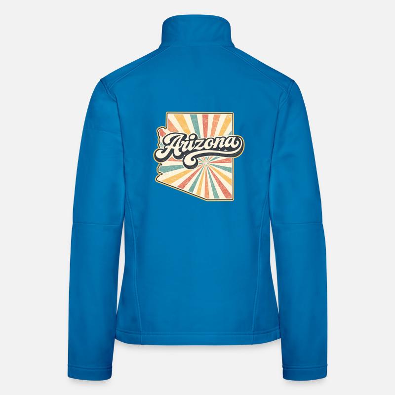 Arizona Retro Sunburst-Skript Frauen Softshelljacke