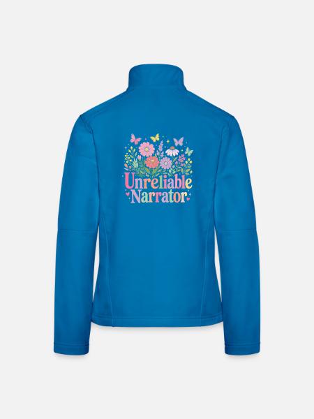 Unzuverlässiger Erzähler, Buchliebhaber, Autor - Frauen Softshelljacke - Lichtblau - Hinten