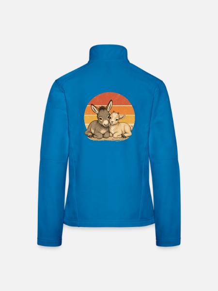 Esel und Ziege - Frauen Softshelljacke - Lichtblau - Hinten