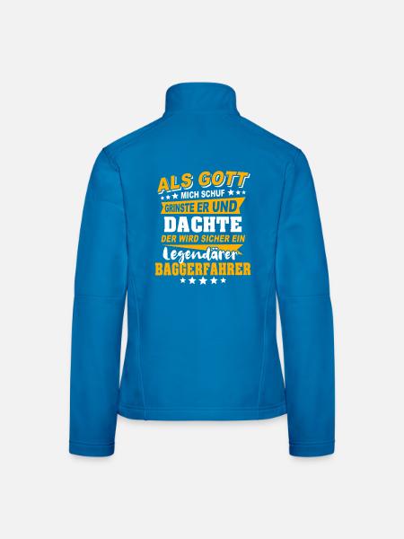 Baggerfahrer Sprüche - Frauen Softshelljacke - Lichtblau - Hinten
