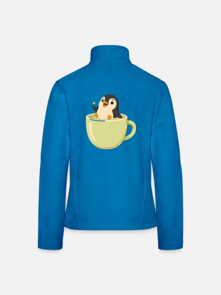 Niedlicher Pinguin In Einer Teetasse - Frauen Softshelljacke - Lichtblau - Hinten