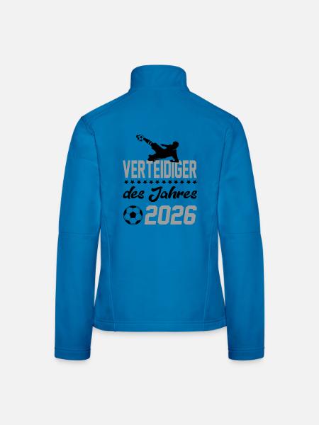 Verteidiger 2026 Fußball Fußballspieler Sport Fun - Frauen Softshelljacke - Lichtblau - Hinten
