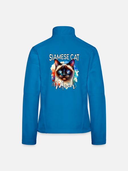 Siamkatze Mama - Frauen Softshelljacke - Lichtblau - Hinten