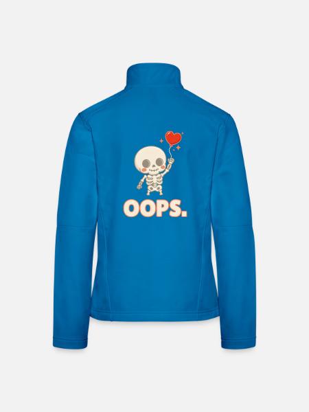 Herzballon-Skelett OOPS - Frauen Softshelljacke - Lichtblau - Hinten