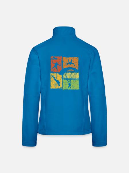 Fallschirmspringer Freifall mit Fallschirm - Frauen Softshelljacke - Lichtblau - Hinten