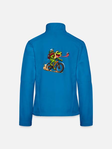 Funny Frog Riding Bicycle Cartoon - Frauen Softshelljacke - Lichtblau - Hinten
