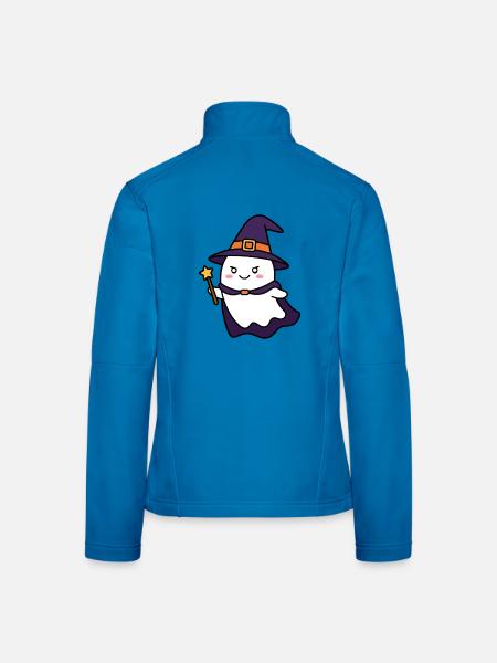 Hexengeist-Zauberstab Halloween - Frauen Softshelljacke - Lichtblau - Hinten