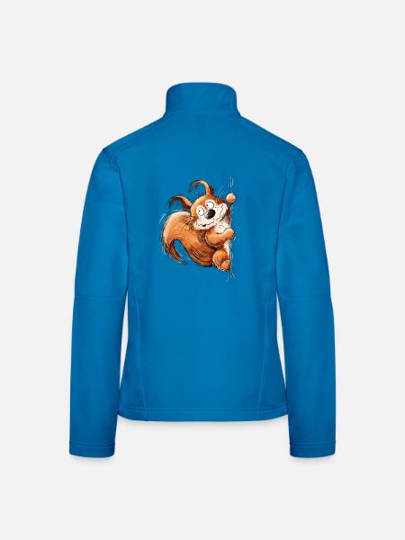 Lustiges Eichhörnchen Waldtier Cartoon Natur Humor - Frauen Softshelljacke - Lichtblau - Hinten