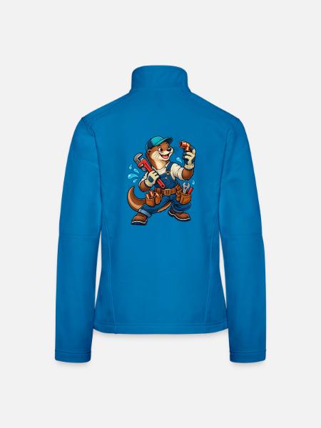 Klempner Handwerk / Handwerker - Frauen Softshelljacke - Lichtblau - Hinten
