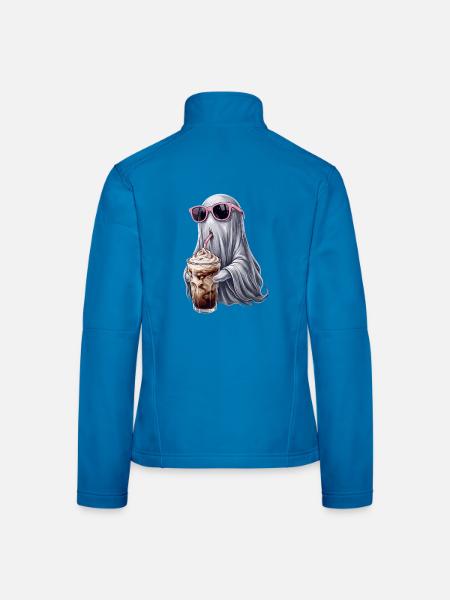 Kaffee Geist - Frauen Softshelljacke - Lichtblau - Hinten