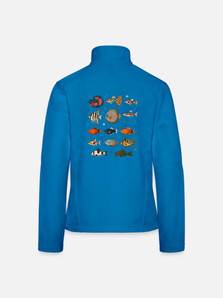 Tropische Fische | Aquarium & Zierfische - Frauen Softshelljacke - Lichtblau - Hinten