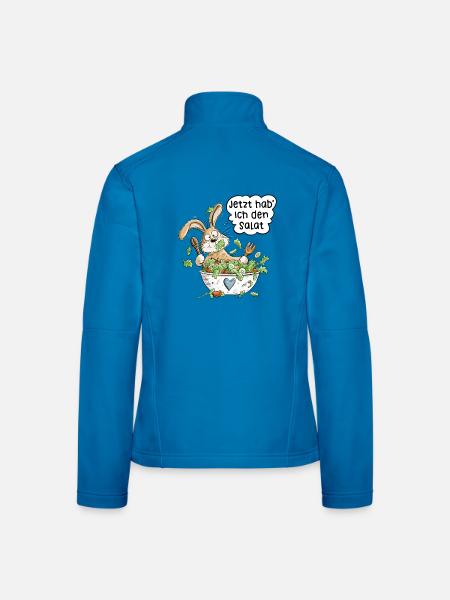 Jetzt hab ich den Salat Hase Vegetarier Wortspiel  - Frauen Softshelljacke - Lichtblau - Hinten