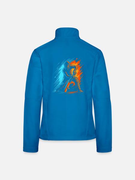 Cricket Herren Kinder Cricketspieler - Frauen Softshelljacke - Lichtblau - Hinten