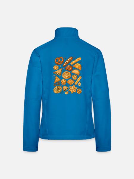 Herzhaftes Gebäck | Backen & Bäckerei - Frauen Softshelljacke - Lichtblau - Hinten