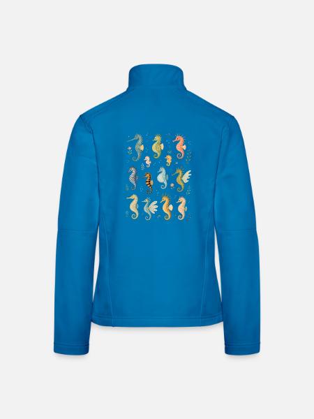 Seepferdchen | Meer & Unterwasserwelt - Frauen Softshelljacke - Lichtblau - Hinten