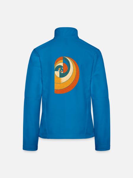 Fibonacci Spirale – Retro Mathematik Geometrie - Frauen Softshelljacke - Lichtblau - Hinten