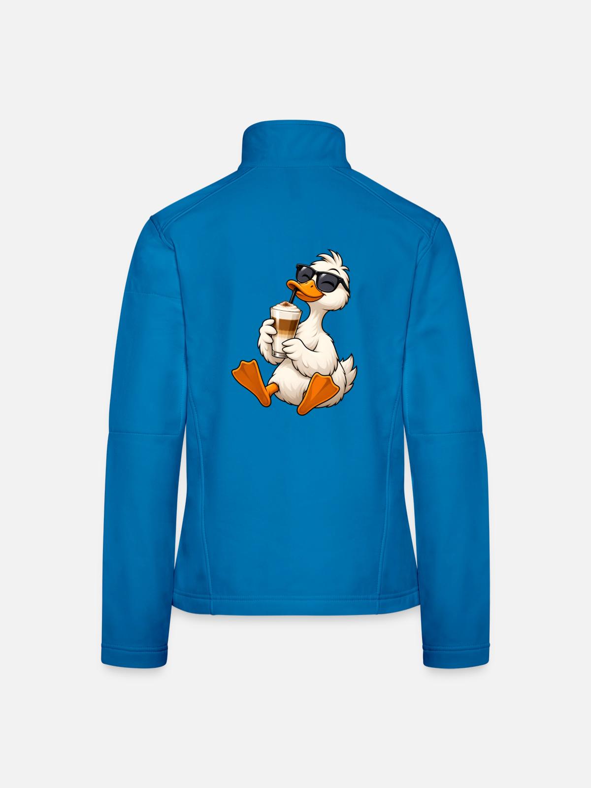 Ente mit Latte Macchiato - Frauen Softshelljacke - Lichtblau - Hinten