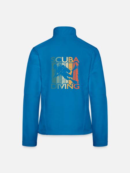Retro Taucher SCUBA DIVING Für Schnorchler Taucher - Frauen Softshelljacke - Lichtblau - Hinten
